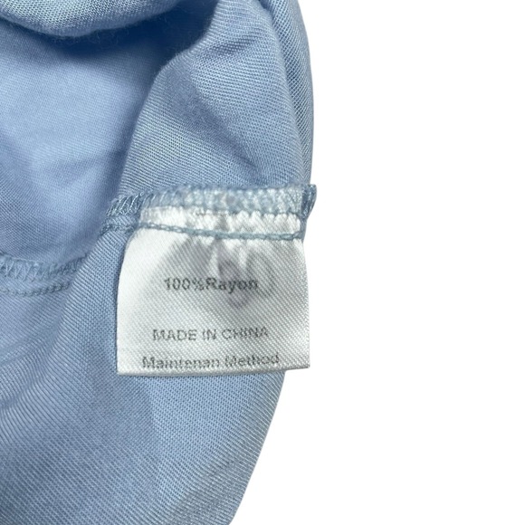 Zesica Smocked Maxi Dress Ruffle Sleeve Tiered Casual Blue Dress Size L Nwot - Picture 12 of 15